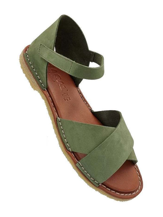 Sandale Casual Damă Din Piele Verde