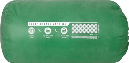 Zanna Toys Foam Single Camping Sleeping Mat 180x50cm Thickness 2.5cm in Green color