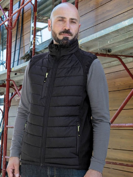 Stenso Pro Spark Pro Ανδρικό Γιλέκο Εργασίας με Επένδυση Fleece Μαύρο