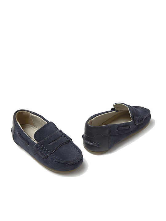 Boys Leather Moccasins Blue