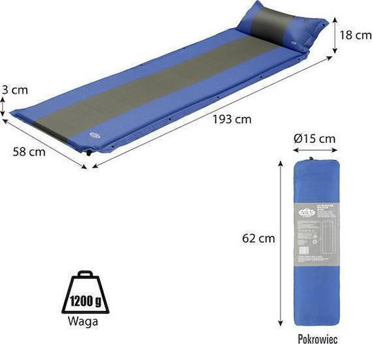 Nils Selbstaufblasend Einzeln Camping Schlafmatte Dicke 3cm in Blau Farbe { pn }}