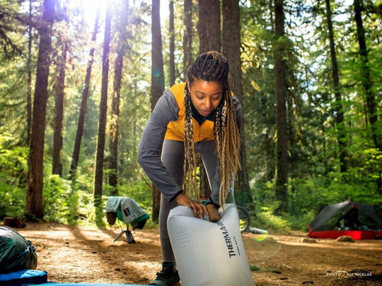 Thermarest Topo Luxe Self-Inflating Semi-Double Camping Sleeping Mat 196x76cm Thickness 10cm Khaki