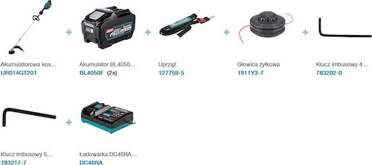 Makita Χορτοκοπτικό Ώμου / Χειρός Μπαταρίας 40V 5.9kg Brushless
