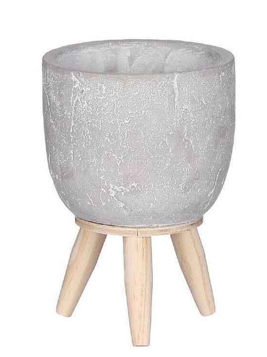 Mica Planter Concrete Gray with Stand 10.5x10.5x14.5cm.