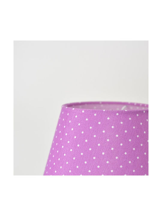 Veis Metal Vintage Table Lamp for Socket E14 with Fuchsia Shade and White Base