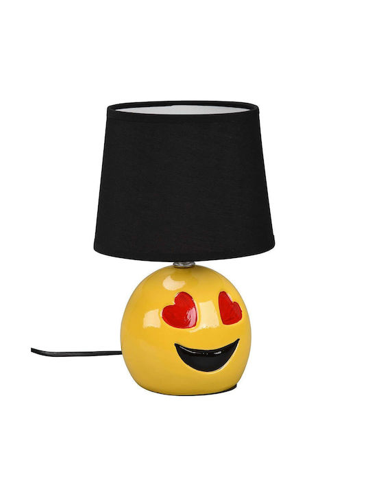 Trio Lighting Loveley Ceramic Table Lamp for Socket E14 with Brown Shade and Yellow Base