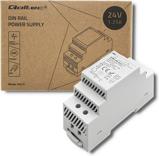 Qoltec Тръбнохранителен блок с изход 24V и мощност 30W 1.25Спецификация