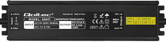 Qoltec Τροφοδοτικό LED Στεγανό IP67 Ισχύος 100W με Τάση Εξόδου 12V