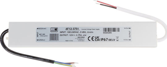 MPL LED Захранване Водоустойчиво IP67 Мощност 45W с Изходно Напрежение 12V