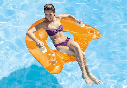 Intex Sit n Float Aufblasbare Schwimmer für den Strand mit Griffen Orange 152x99cm