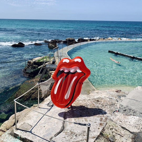 Sunnylife Rolling Stones Lips Φουσκωτό Στρώμα Θαλάσσης Κόκκινο 135cm