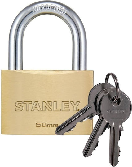 Stanley Bronze Padlock Brass with Key 60mm 1pcs