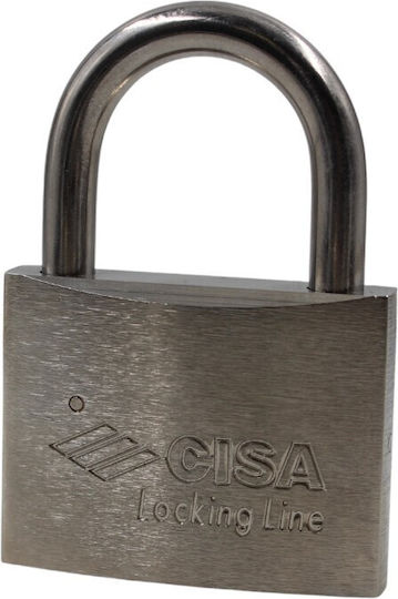 Cisa Stahl Vorhängeschloss Messing mit Schlüssel 60mm Silver 1Stück