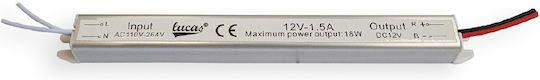 Lucas LED Τροφοδοτικό LED Ισχύος 18W με Τάση Εξόδου 12V