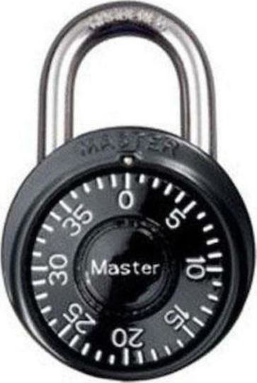 Master Lock 1533D Steel Padlock Brass Combination Black 38mm Black 1pcs