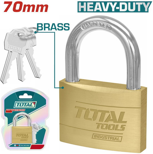 Total Steel Padlock Brass with Key 70mm 1pcs