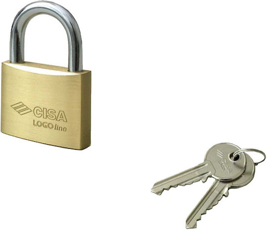 Cisa Steel Padlock Brass with Key 30mm 1pcs