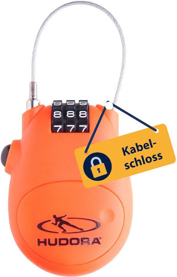 Hudora Lăcăt cu Cablu Combinație Orange 1buc