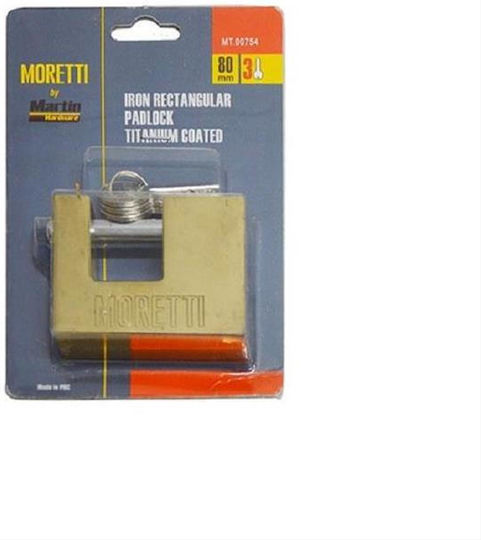 Moretti Λουκέτο Τάκου με Κλειδί 90mm Κίτρινο