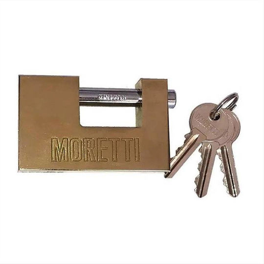 Moretti Λουκέτο Τάκου με Κλειδί 90mm Κίτρινο