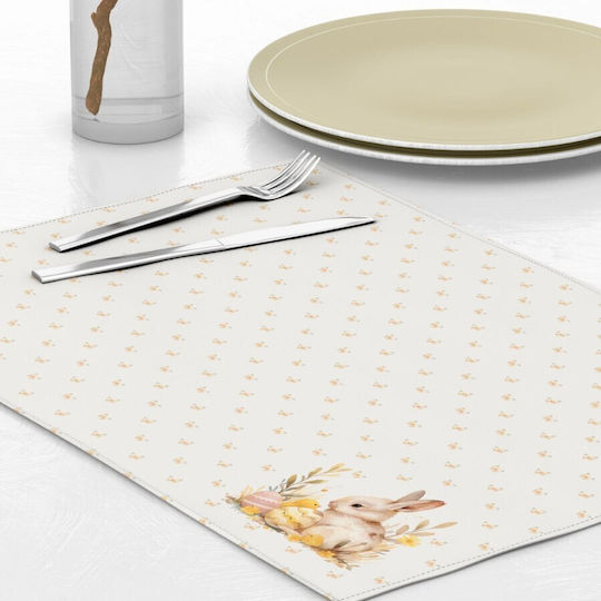 Pasta Plate Support 35x45cm Set 4 Pieces Made Cotton Club Cotton Ginny Rabbits Butterflies