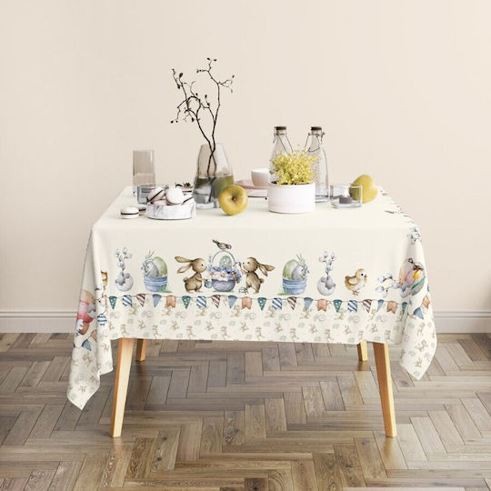 Easter Tablecloth 100% Cotton 140x180cm Club Cotton Feta