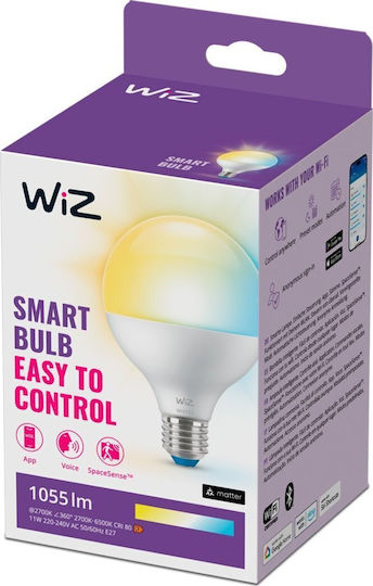 WiZ Smart Λάμπα LED για Ντουί E27 και Σχήμα G95 Ρυθμιζόμενο Λευκό 1055lm Dimmable