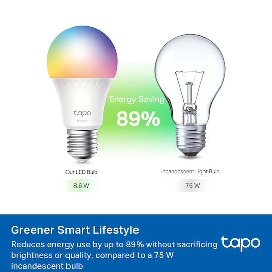 TP-LINK Smart Bulb Tapo L535E v1 LED 8.6W for E27 Socket RGBW 1055lm