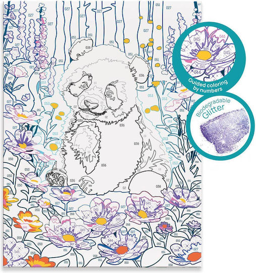 HappiHobbi Painting Paint & Frame Paint by Numbers Dreamy Panda for Children 9+ years old Years