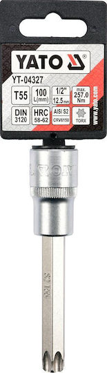 Yato Cheie tubulară cu Vârf Torx și Patrat de Prindere 1/2'' Dimensiune T55x100mm 1buc
