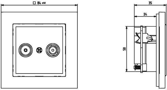 Ospel Radio Antenna Socket Terminal in Black Color GPA-RK/M/33