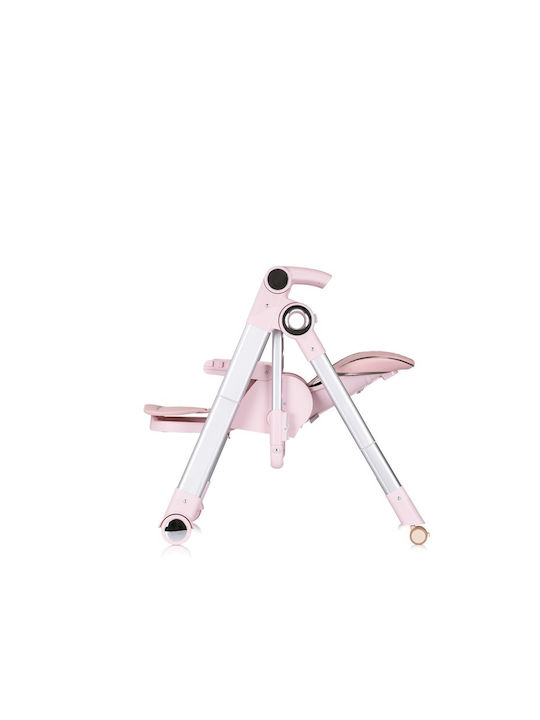 Chipolino Super Chef Foldable Baby Highchair 2 in 1 with Adjustable Height Pink Marshmallow
