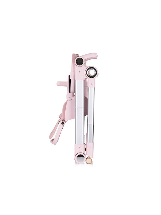 Chipolino Super Chef Foldable Baby Highchair 2 in 1 with Adjustable Height Pink Marshmallow
