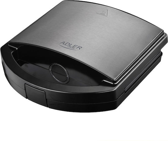 Adler Tabletop Electric Grill Ribbed Plate 750W 22cmx12.5cmcm