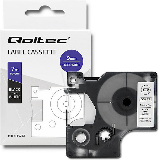 Qoltec D1 43613 Ταινία Ετικετογράφου 7m x 9mm σε Λευκό Χρώμα Συμβατή με Dymo D1
