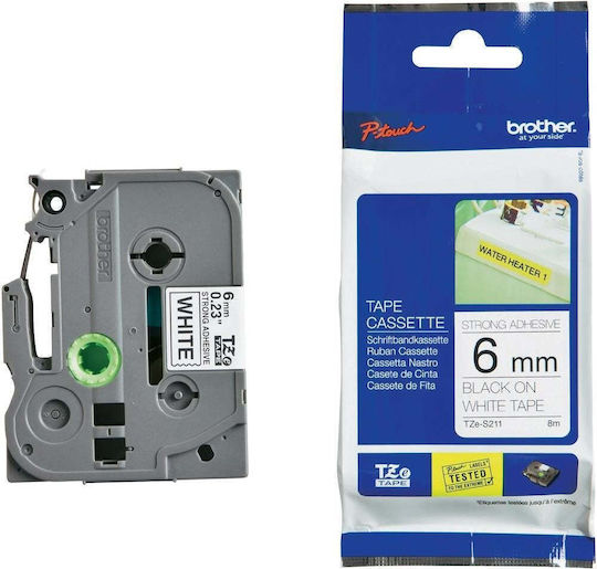 Brother Label Maker Tape 8m x 6mm in White Colour Compatible with Brother TZe/TZ