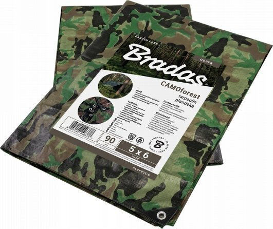 Camo Forest Waterproof Tarpaulin 3 x 3m 90g/m²