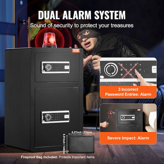 Value Safe 2 Uses Combination Lock Key 700 X 420 X 380 Mm Thickness 3 Mm Alarm