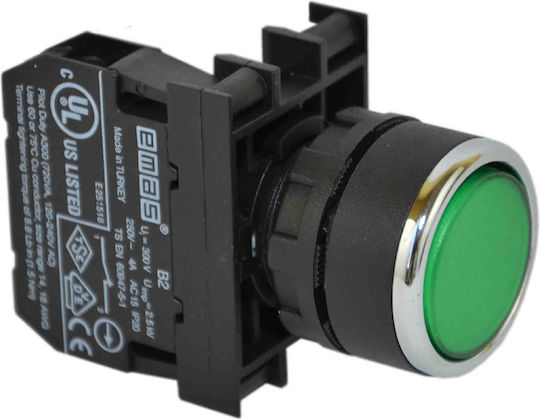 Emas Διακόπτης Μπουτόν σε Πράσινο Χρώμα T0-B102DY