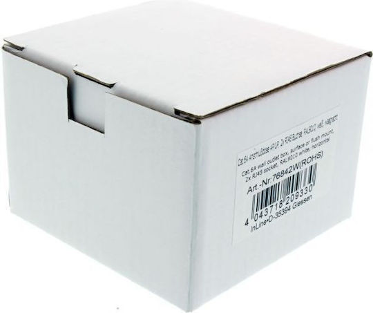 InLine Doppelter Externer Netzwerksteckdose RJ45 Cat6a in Weiß Farbe 76842W