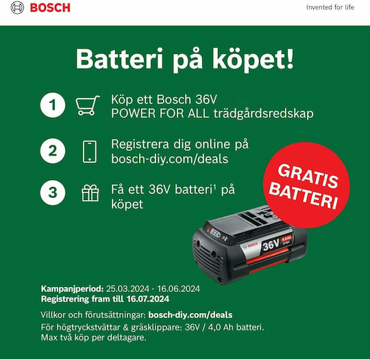 Bosch AdvancedRotak Rasenmäher Batterie