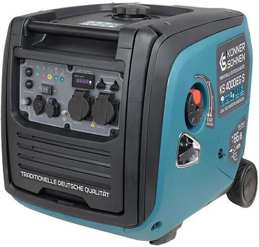 Könner & Söhnen Αθόρυβη Γεννήτρια Βαλιτσάκι Inverter Βενζίνης/Υγραερίου με Χειροκίνητη Μίζα, Ρόδες και Μέγιστη Ισχύ 5kVA