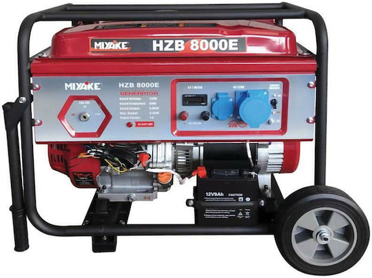 Miyake HZB8000E Generators Benzin mit Kickstart, Rädern und maximaler Leistung 8kVA