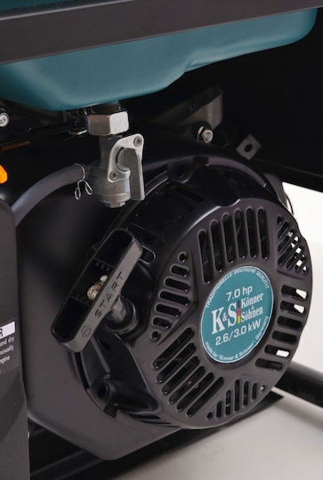 Könner & Söhnen Three-phase Generator Gasoline Four-stroke with Handle and Maximum Power 5kVA