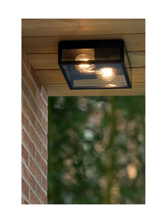 Lucide Lightning Dukan Outdoor Ceiling Flush Mount E27 in Black Color 15802/02/30
