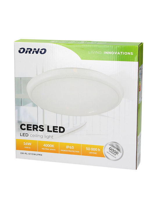 Orno Outdoor Ceiling Flush Mount with Integrated LED in White Color AD-PL-6113WLPM4