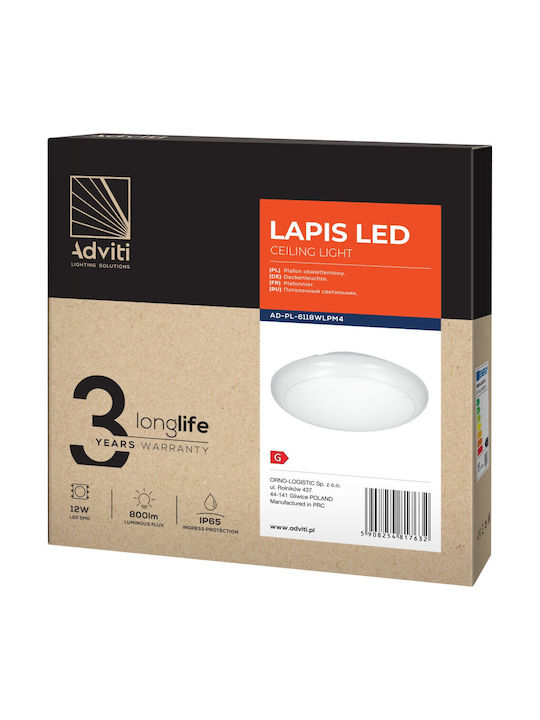 Orno Outdoor Ceiling Flush Mount with Integrated LED in White Color AD-PL-6118WLPM4