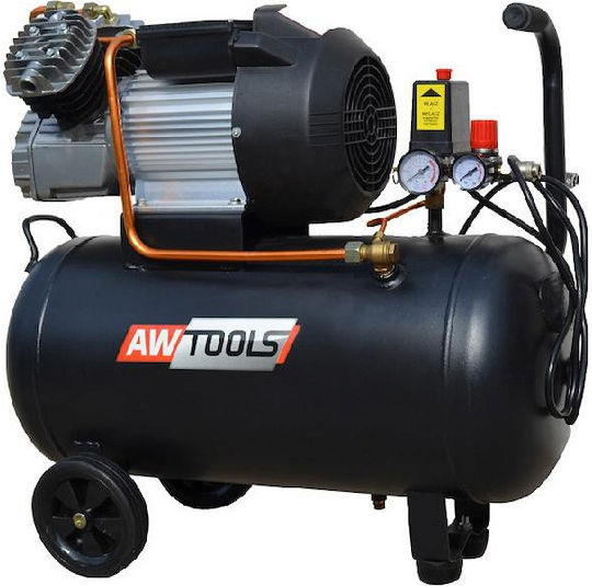 AWTools Einphasig Luftkompressor 94dB mit Leistung 3hp und Lufttank 50Es AW10003