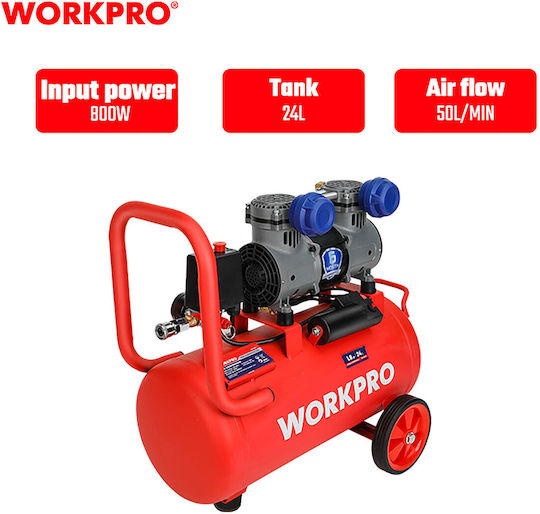 WorkPro Luftkompressor mit Lufttank 24Es WP425001