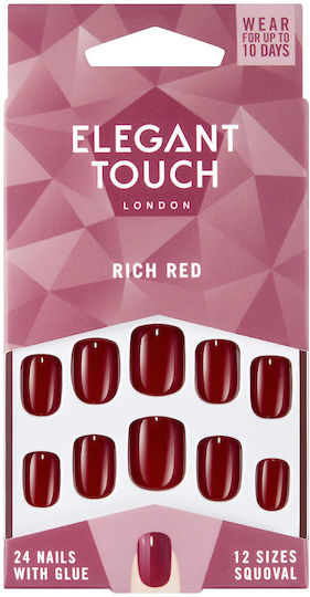Elegant Touch Tips Unghii False în Culoarea Burgundy 24buc
